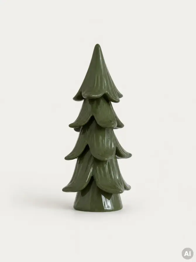 Dekoracja FROZA choinka ceramiczna zielona 11x11x22,5 cm