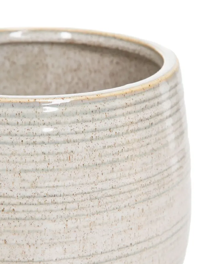 Osłonka na doniczkę POLSY ceramiczna beżowa 16x16x13 cm