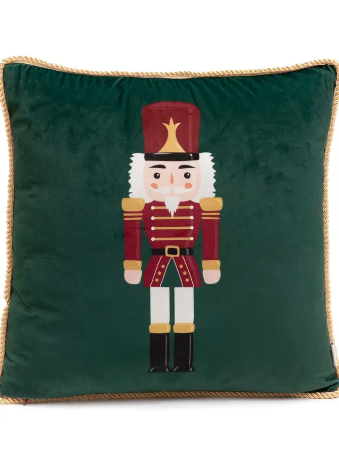 Poszewka NUTCRACKER welwetowa z dziadkiem do orzechów 45x45 cm