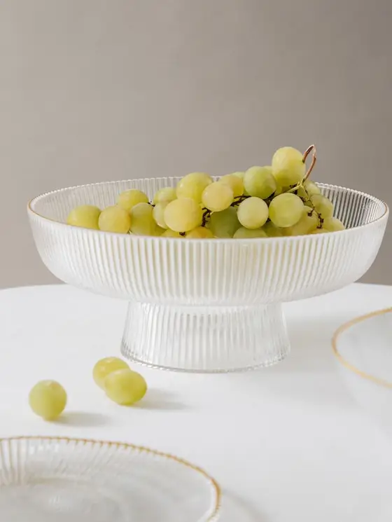 Misa LYNN ryflowana ze złotym rantem duża 26x12 cm