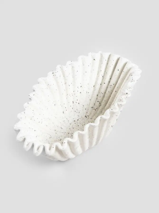 Misa dekoracyjna EVANIA ceramiczna biała 23x14x8,8 cm