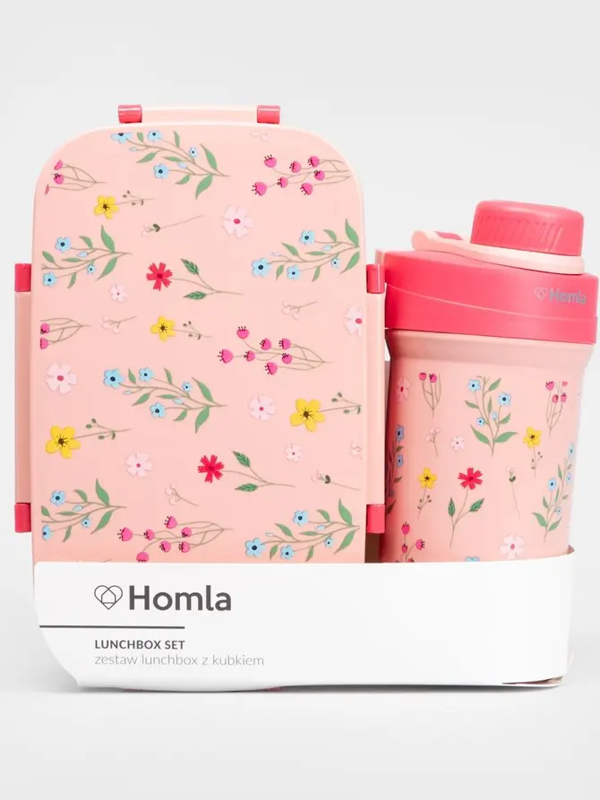 Zestaw lunchbox B2 LUSY różowy z kubkiem 1,8l + 0,5l