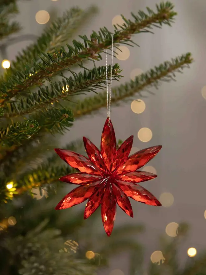 Zawieszka ASTRE czerwona śnieżynka 12 cm