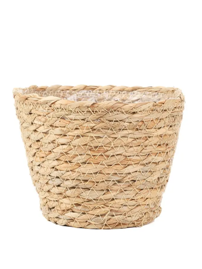 Osłonka na doniczkę LUMBO pleciona naturalna 15x12 cm