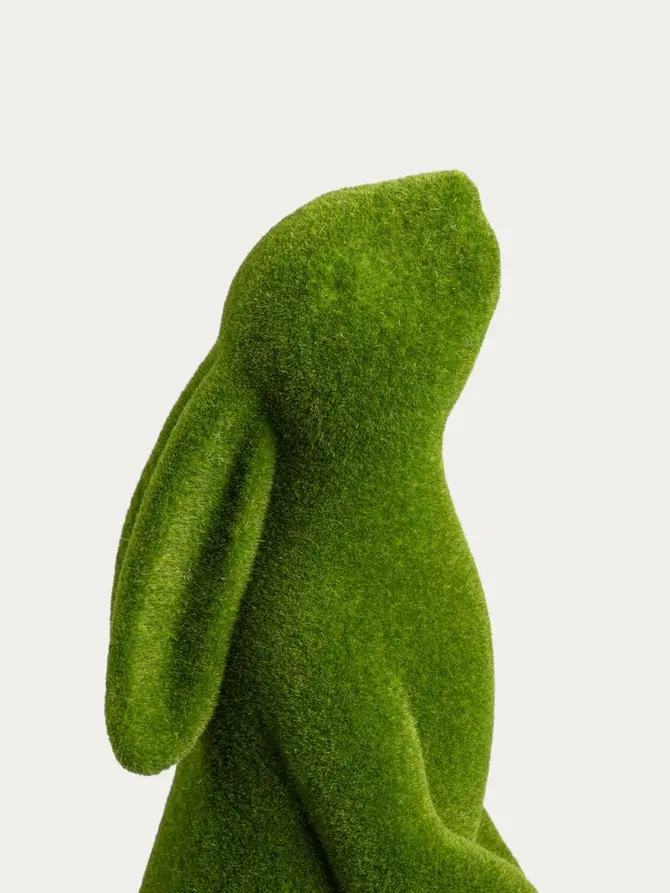 Figurka POLY zając stojący zielony 19x15x45 cm