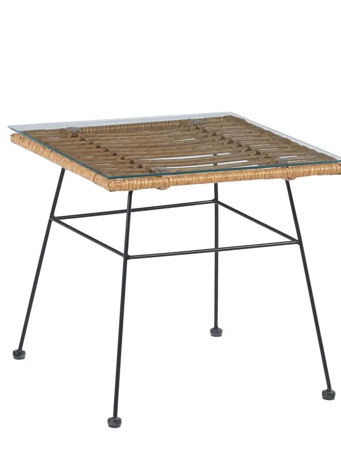 Stolik JARDIN pleciony naturalny 49x49x45 cm
