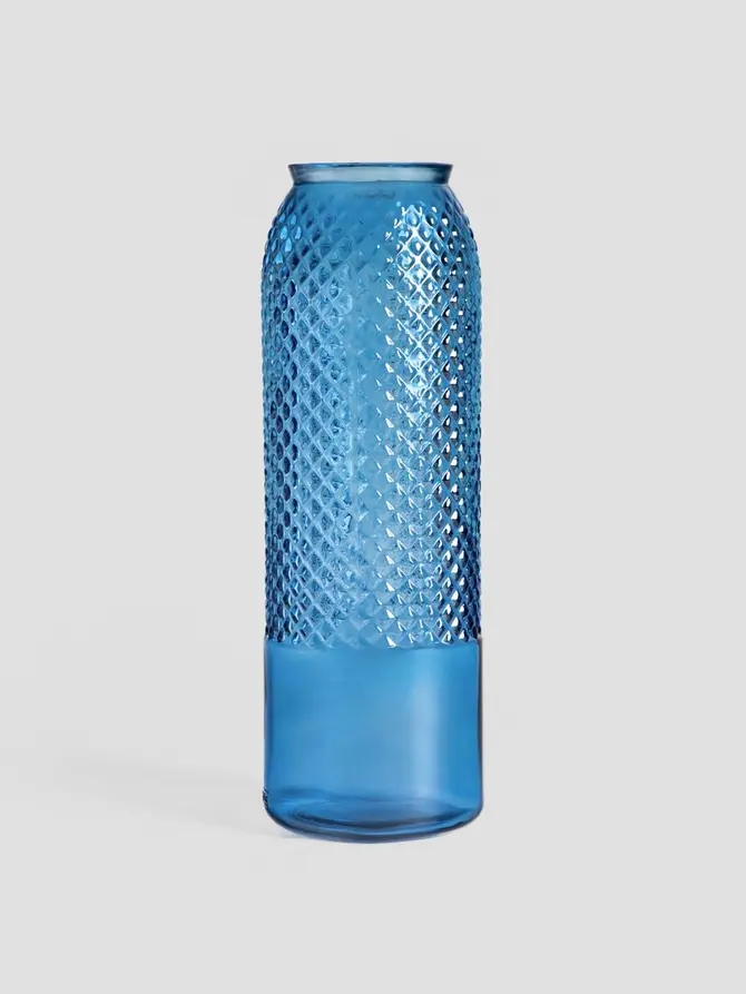 Wazon MIKKA niebieski ze szkła z recyklingu 45 cm