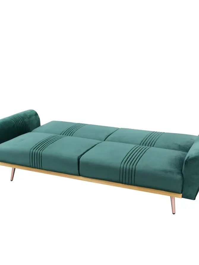 Sofa SAMTIGE 3-osobowa, z funkcją spania, welurowa zielona 212x84x86.5 cm