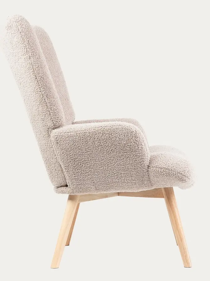 Fotel MOSS TEDDY BOUCLE w tkaninie TEDDY beżowy 70x55x95 cm