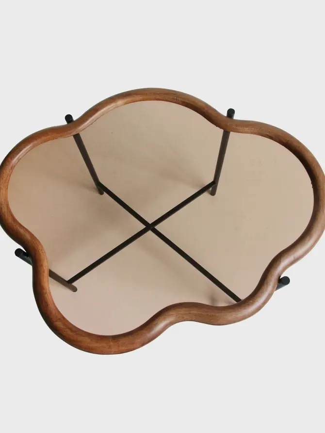 Zestaw stolików kawowych LUCE Brązowych 89x50x40 / 66x51x45 cm