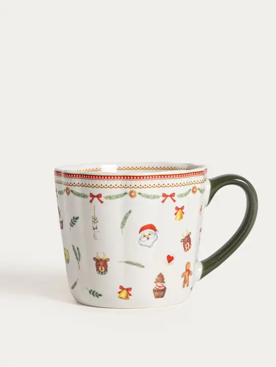 Kubek ABARIS porcelanowy z zielonym uchem 0,3 l