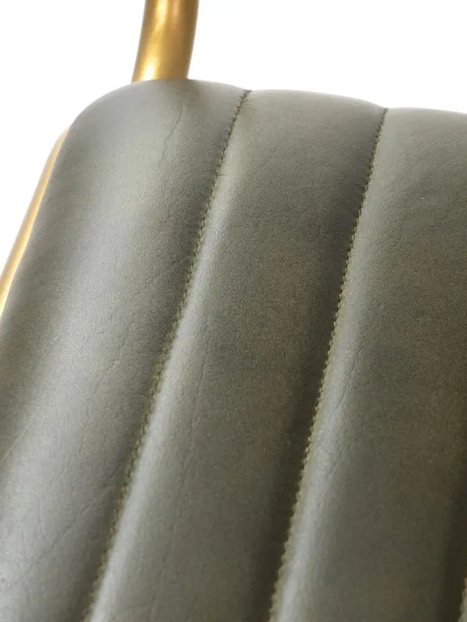 Krzesło LUMBAR w obiciu ze skóry bawolej zielone 46x52x78 cm