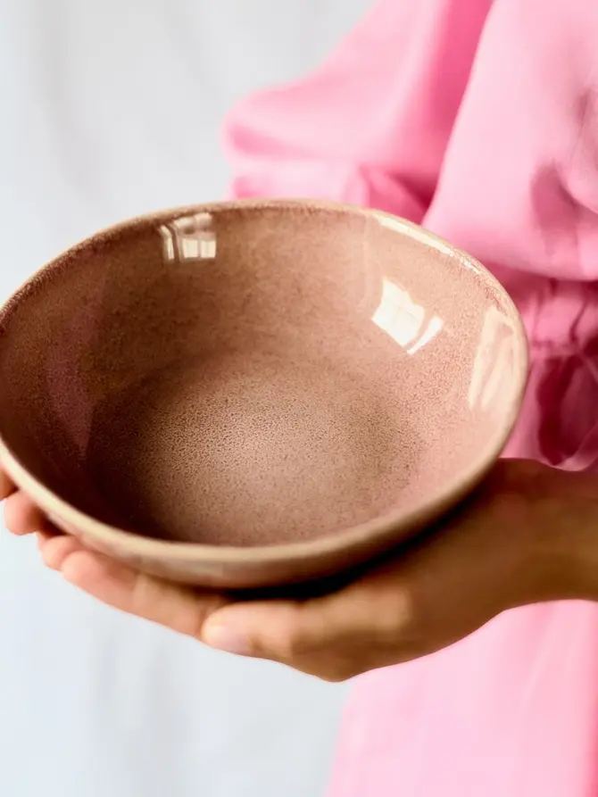 Talerz MYSTIC głęboki różowy 19 cm