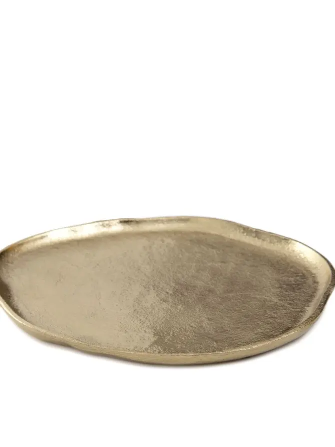 Taca dekoracyjna GIRONA metalowa złota 24x21x1,5