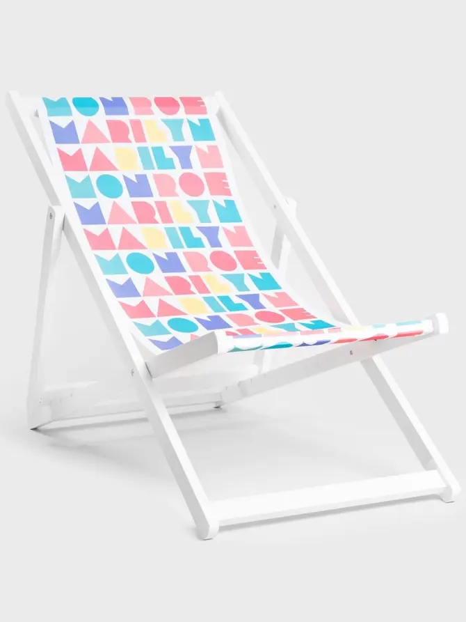 Leżak MONROE SUMMER drewniany biały 59x87/102x87/71 cm