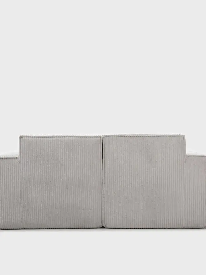 Sofa modułowa LYKKE 2-osobowa jasnoszara piankowa sztruksowa 190x88x73 cm