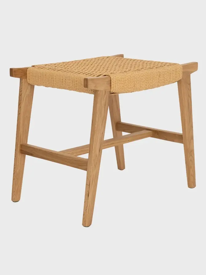 Taboret NOVUM drewniany dębowy naturalny 52x34x42 cm