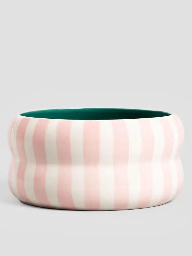 Miska BITTI w paski różowa 14 cm