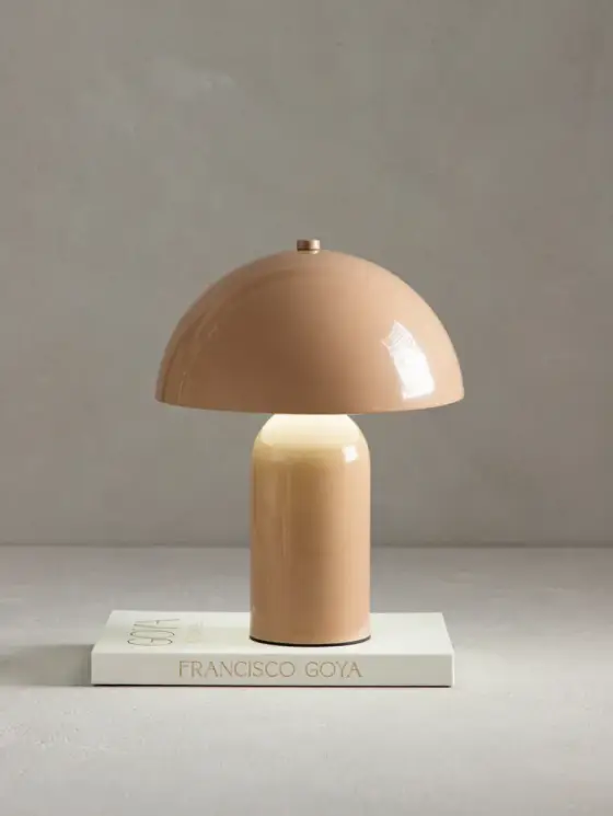 Lampka stołowa AUREX retro kopuła beżowa 20x20x24,5 cm
