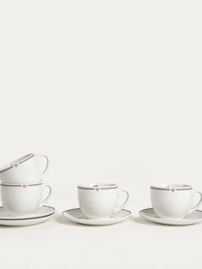 Zestaw filiżanek ze spodkiem PATISSERIE porcelanowych dużych, 0,25 l 4 szt.