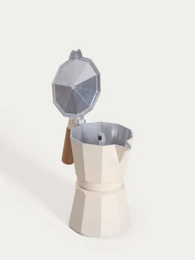 Kawiarka MIA MOKKA śmietankowa z drewnianym uchwytem 6 cups