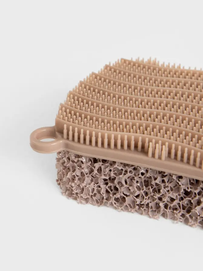 Gąbka EASY CLEAN silikonowa dwustronna taupe 13x7 cm