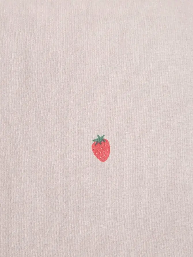 Pościel FRESAS bawełniana w truskawki z czerwoną lamówką 160x200 + 2*50x60 cm