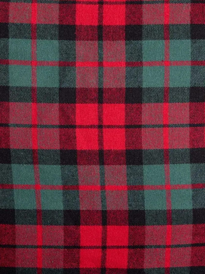 Pościel TARTAN flanelowa z barwionych nici w kratę 220x200 + 2*50x60 cm