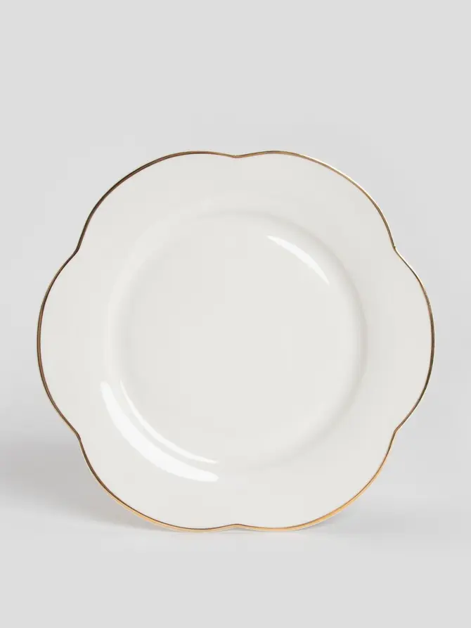 Talerz HELEN deserowy ze złotą obwódką 22 cm