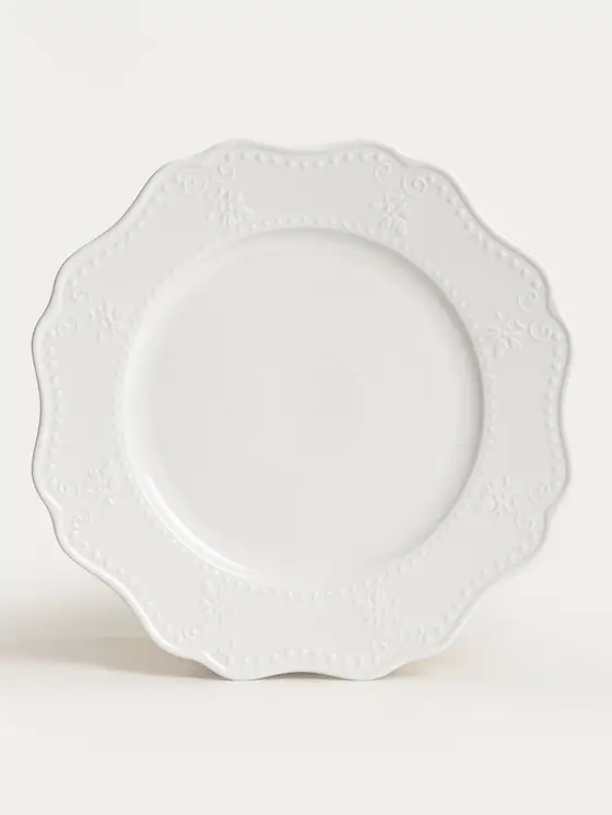 Talerz VISTAL porcelanowy obiadowy biały 26,5 cm