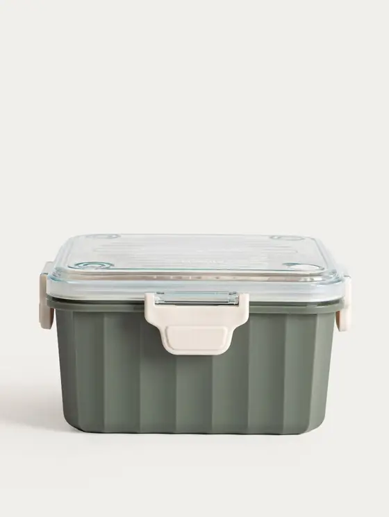 Lunchbox POPPIE z łyżeczką khaki 2,15 l