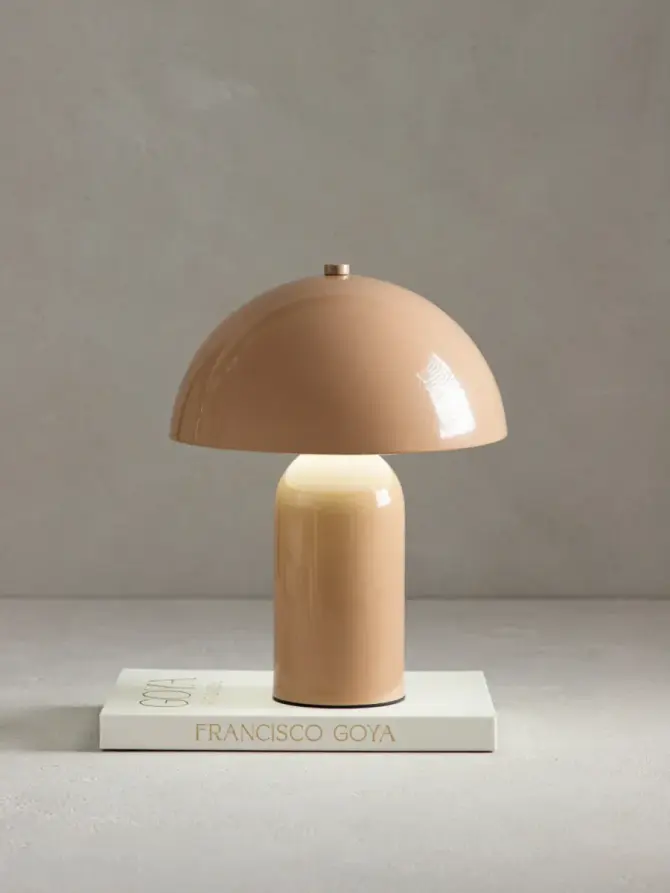 Lampka stołowa AUREX retro kopuła beżowa 20x20x24,5 cm