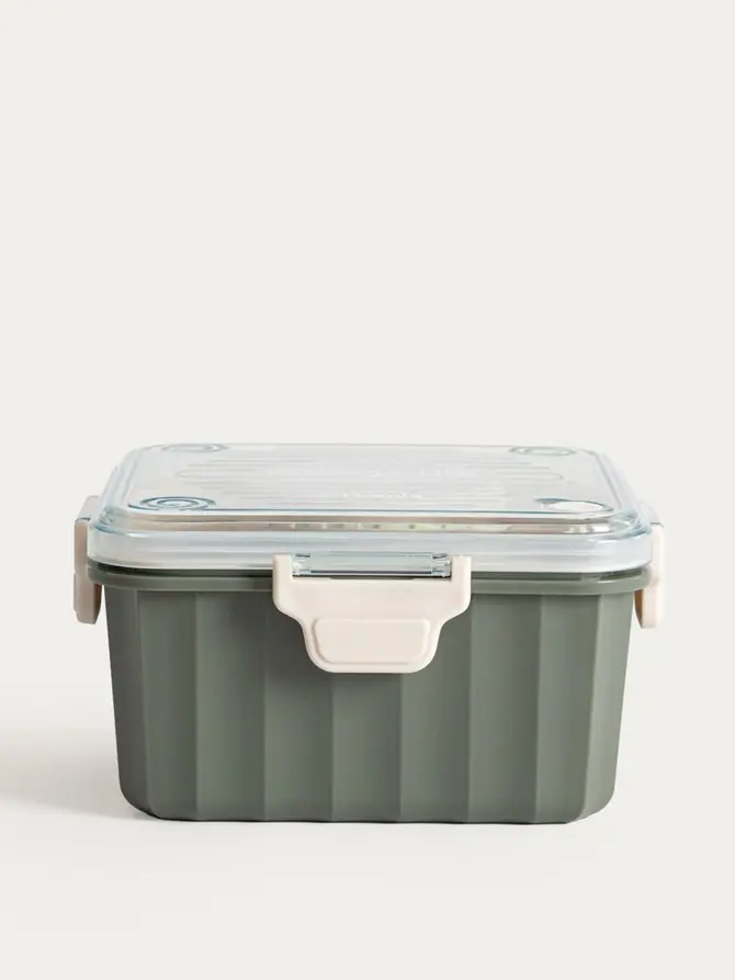 Lunchbox POPPIE z łyżeczką khaki 2,15 l