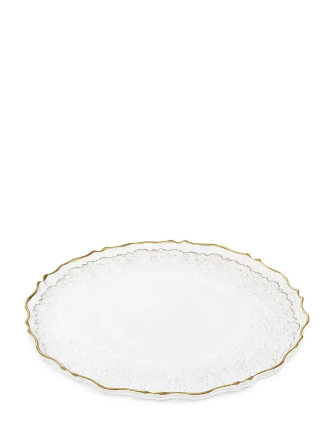 Talerz LISALA obiadowy ze złotą obwódką 28 cm