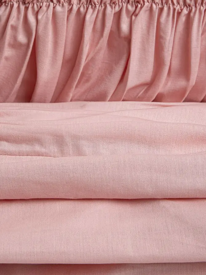 Pościel CLOUD bawełniana różowa z przeszyciami 220x200 + 2*70x80 cm