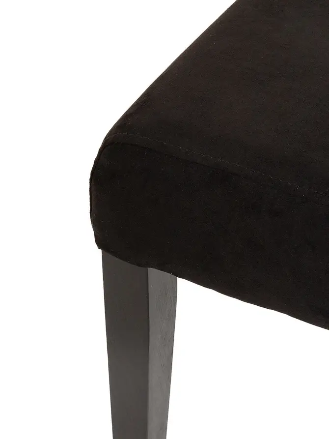 Krzesło ARVIKA czarny welur- czarna noga - lite drewno 96x48x65 cm