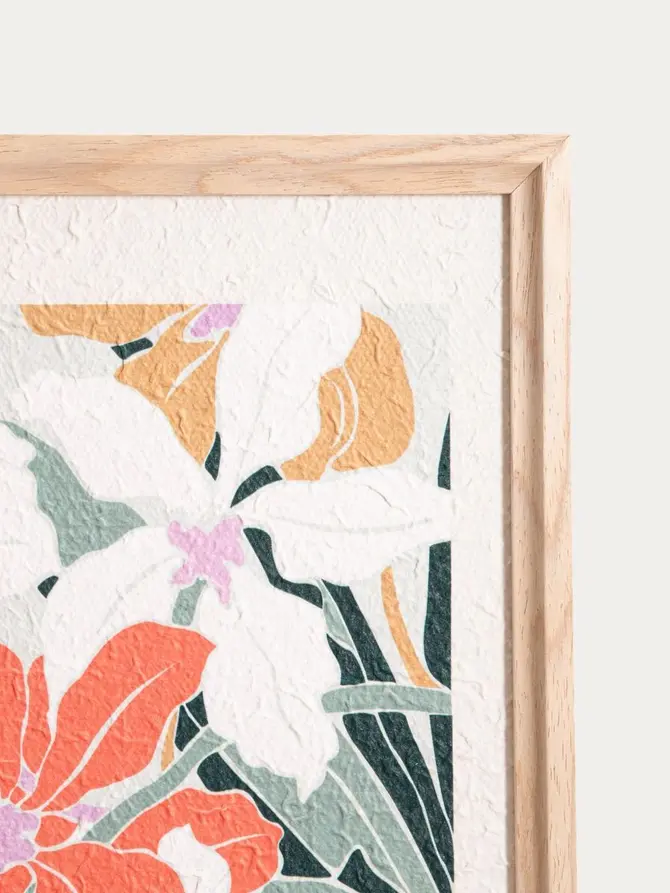 Obraz SAARO z kwiatami hibiskusa 40x50x2cm
