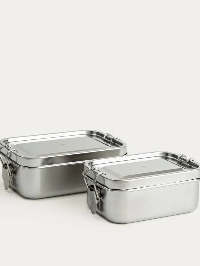 Zestaw lunchboxów ONTARIO ze stali nierdzewnej 550+850 ml 2 el.