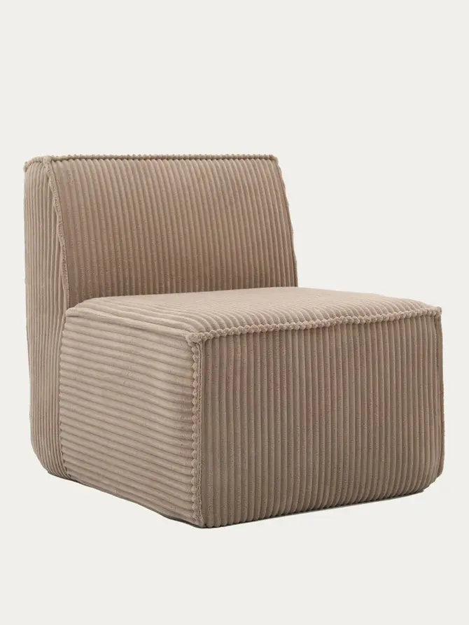 Fotel modułowy LYKKE beżowy piankowy sztruksowy 73x88x73 cm