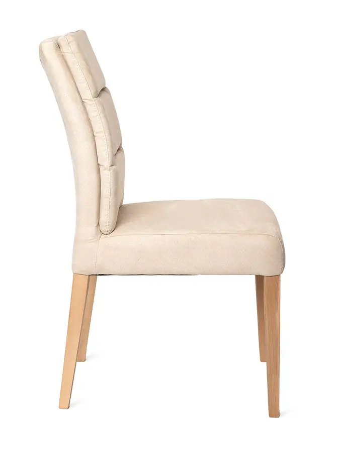 Krzesło ARVIKA beżowy welur- natur noga - lite drewno 96x48x65 cm