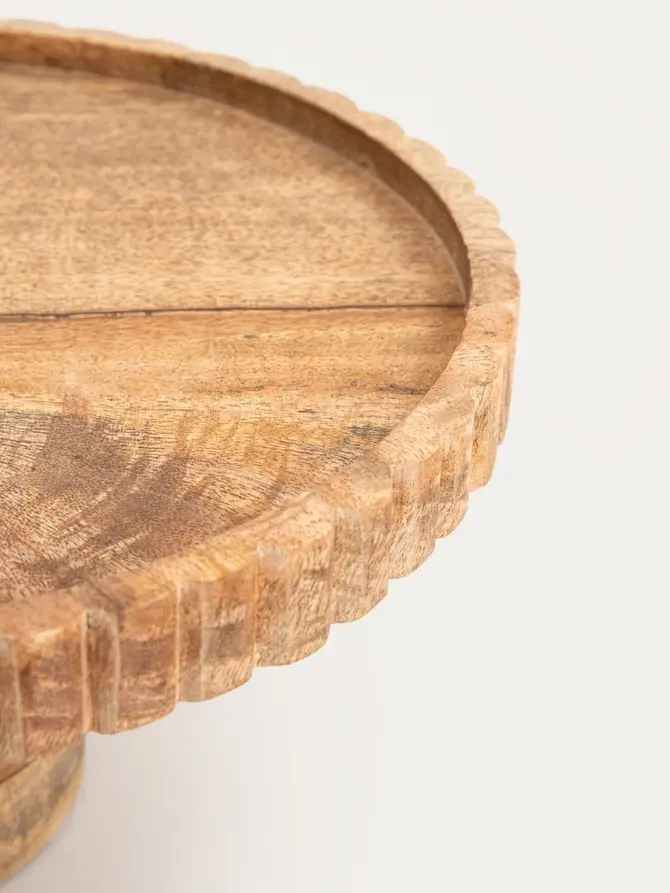 Patera LINEA MANGO na nóżce z nieregularnym rantem 25x12 cm