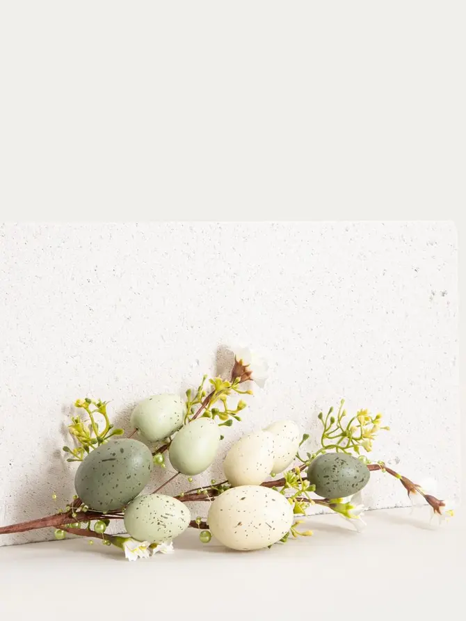 Gałązka wielkanocna EASTER JOY z jajkami 47 cm