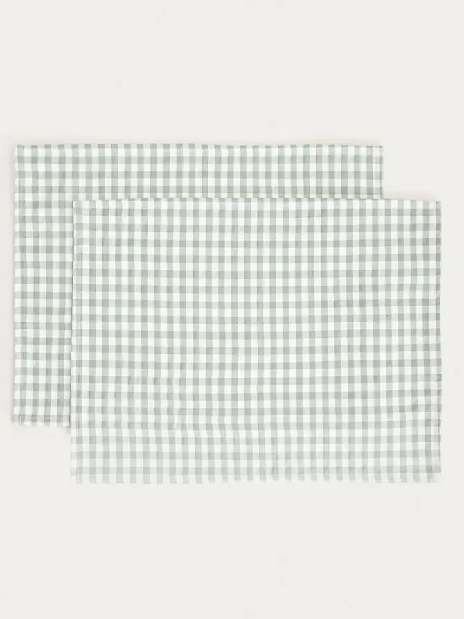 Komplet podkładek ALAMBRA pistacjowe w kratkę, zestaw 2 szt. 2*35x45cm