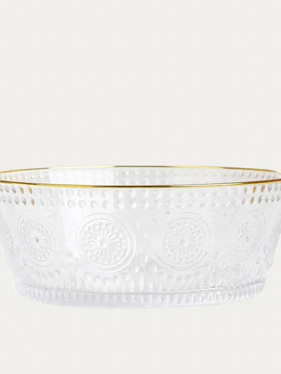 Miska BARREL szklana we wzory 18 cm