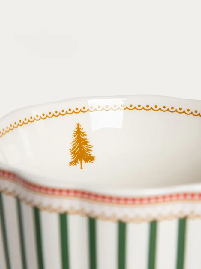 Kubek ABARIS porcelanowy w zielone paski 0,3 l