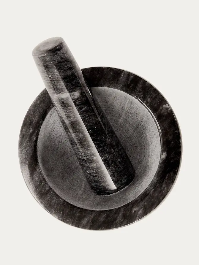 Moździerz MARBLE marmurowy czarny 12 cm