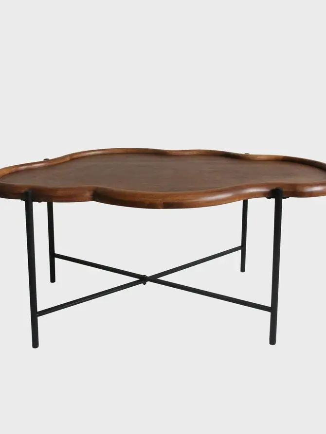 Zestaw stolików kawowych LUCE Brązowych 89x50x40 / 66x51x45 cm