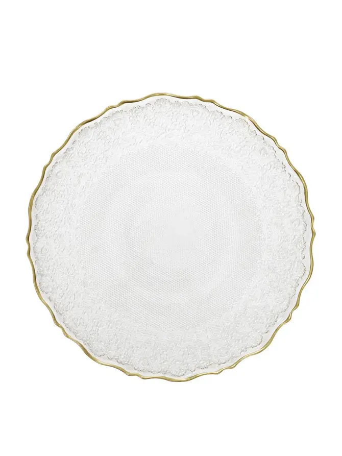 Talerz LISALA deserowy ze złotą obwódką 21 cm