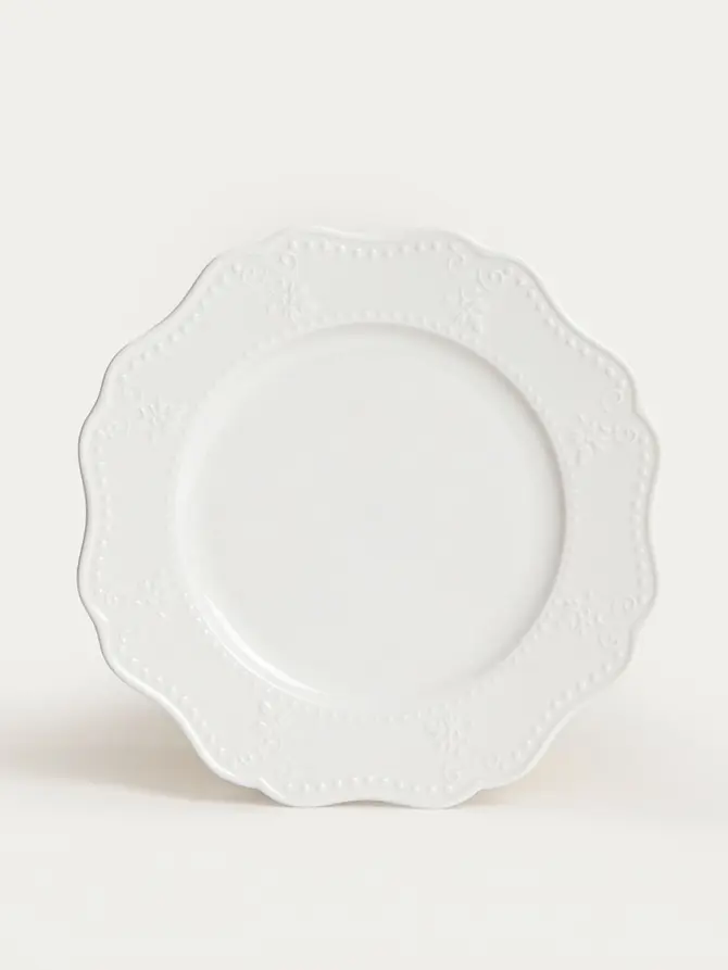 Talerz VISTAL porcelanowy deserowy biały 21 cm