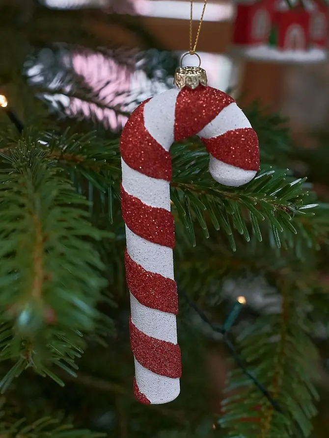 Zawieszka EVI RED laska świąteczna czerwona 14 cm